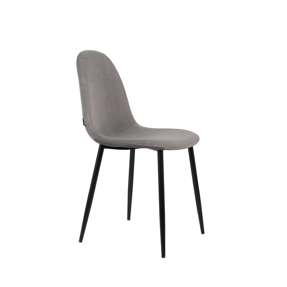 Silla Venecia Velvet Gris Vista Lateral