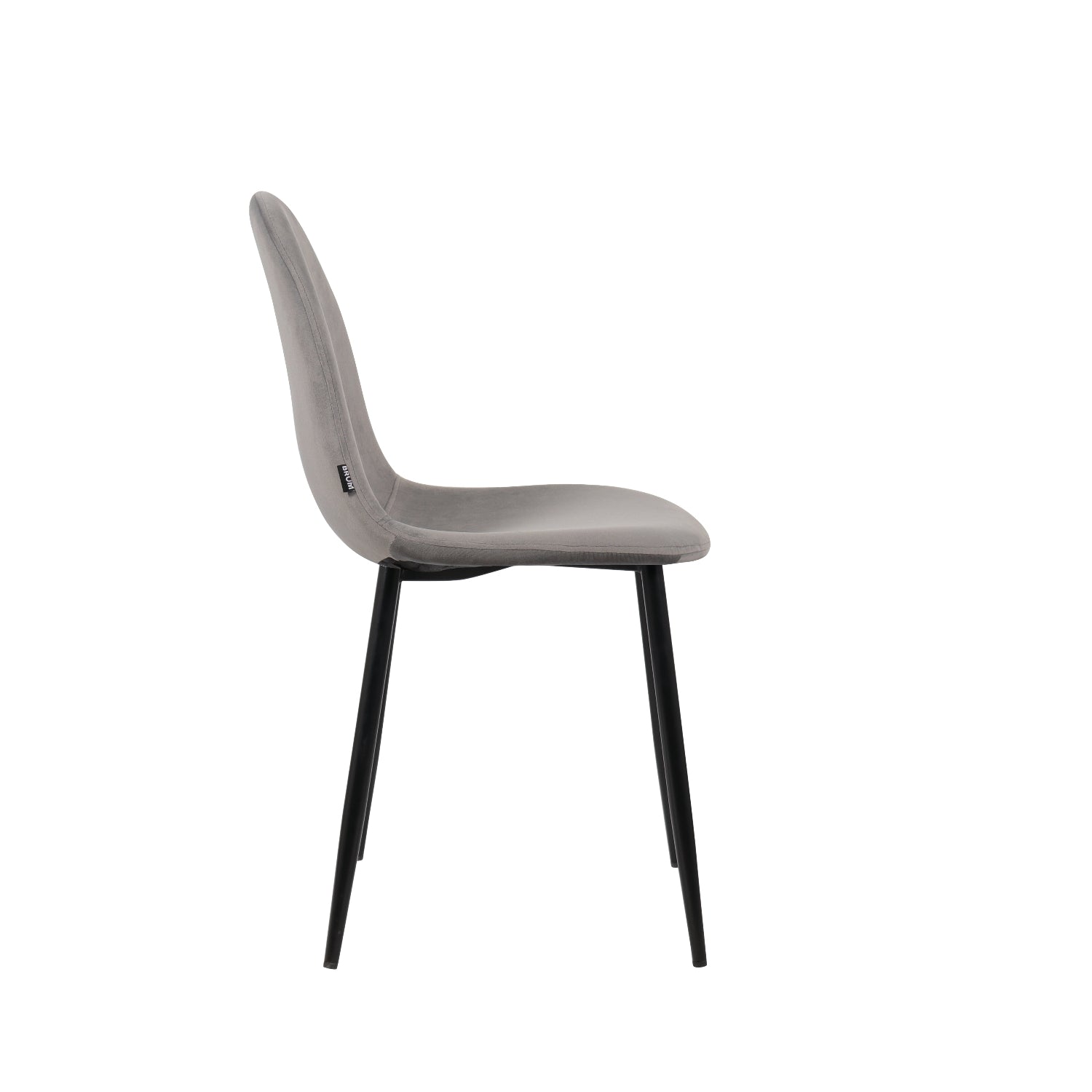 Silla Venecia Velvet Gris Vista Lateral