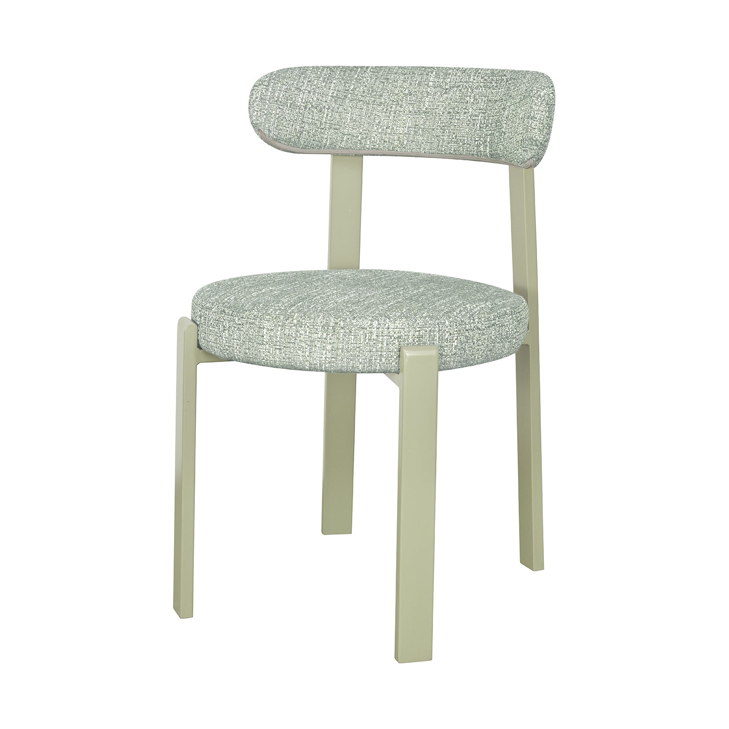 Silla Florida Matcha Vista en Perspectiva con Fondo Blanco