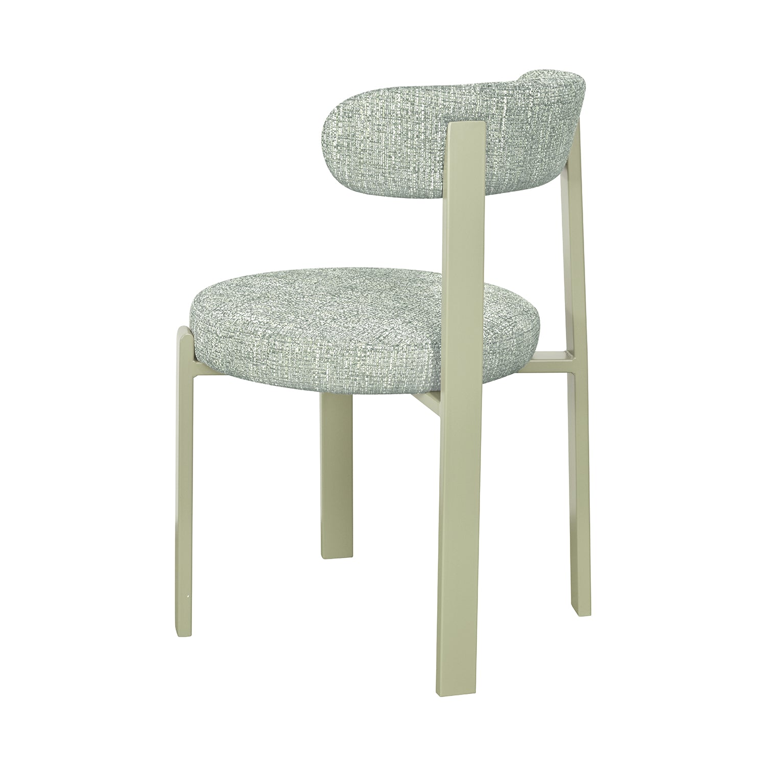 Silla Florida Matcha Vista en Perspectiva Trasera en Fondo Blanco 