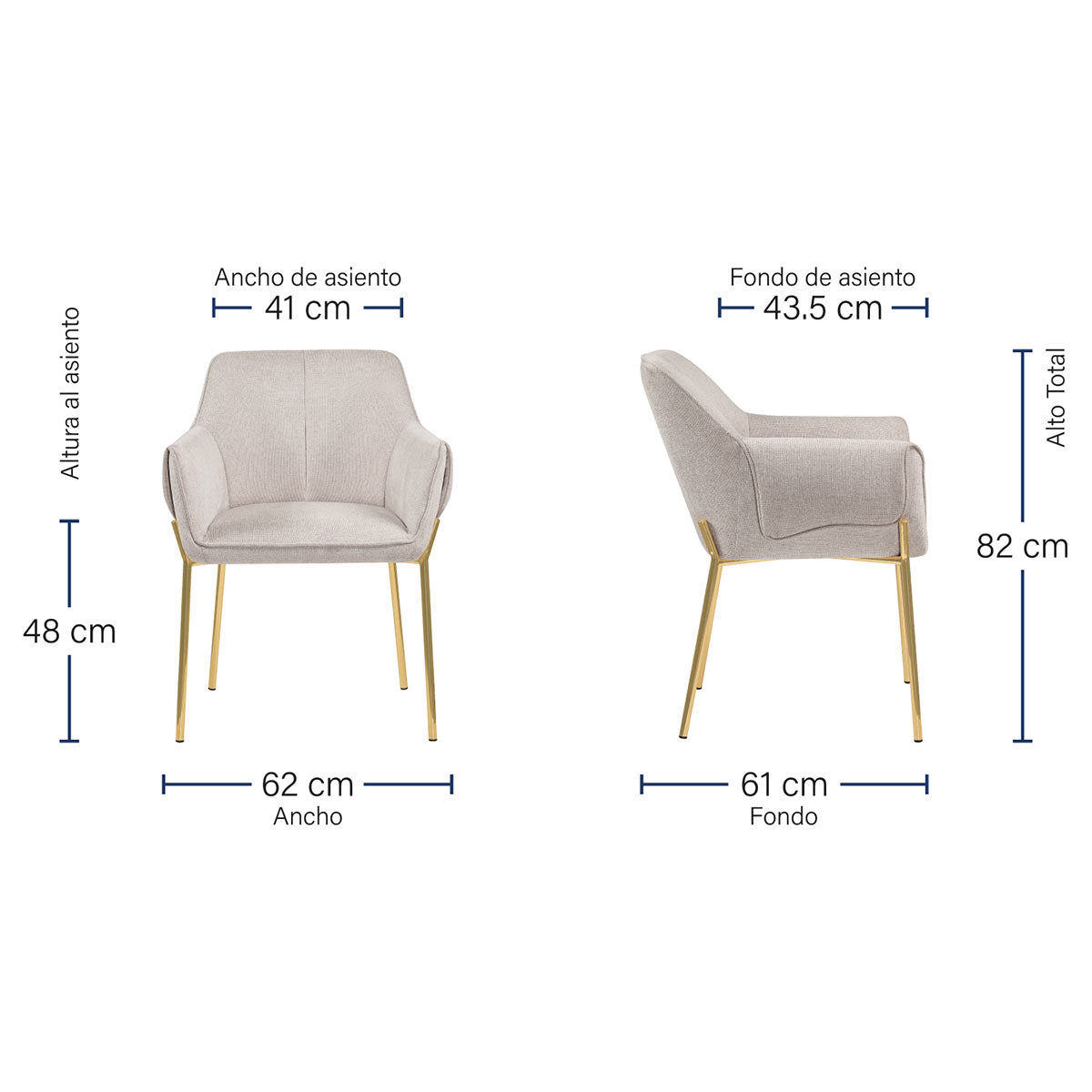 Silla Toronto Medidas