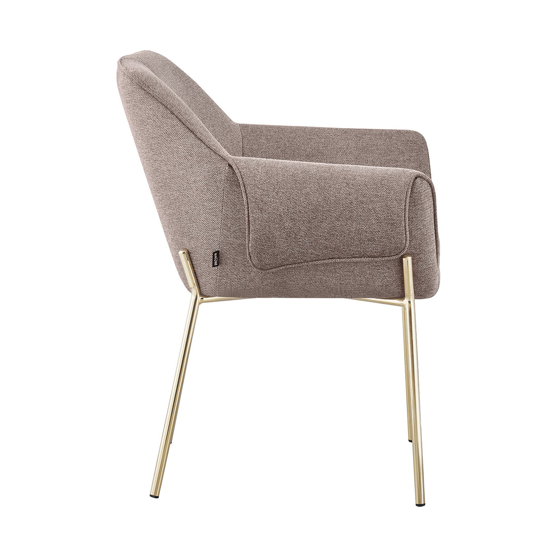 Silla Toronto Taupe Fondo Blanco Vista Lateral