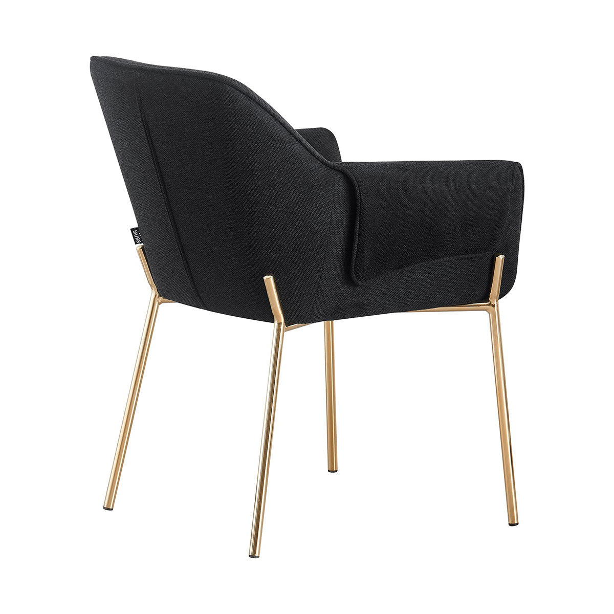 Silla Toronto Negro Fondo Blanco Vista en Perspectiva Trasera