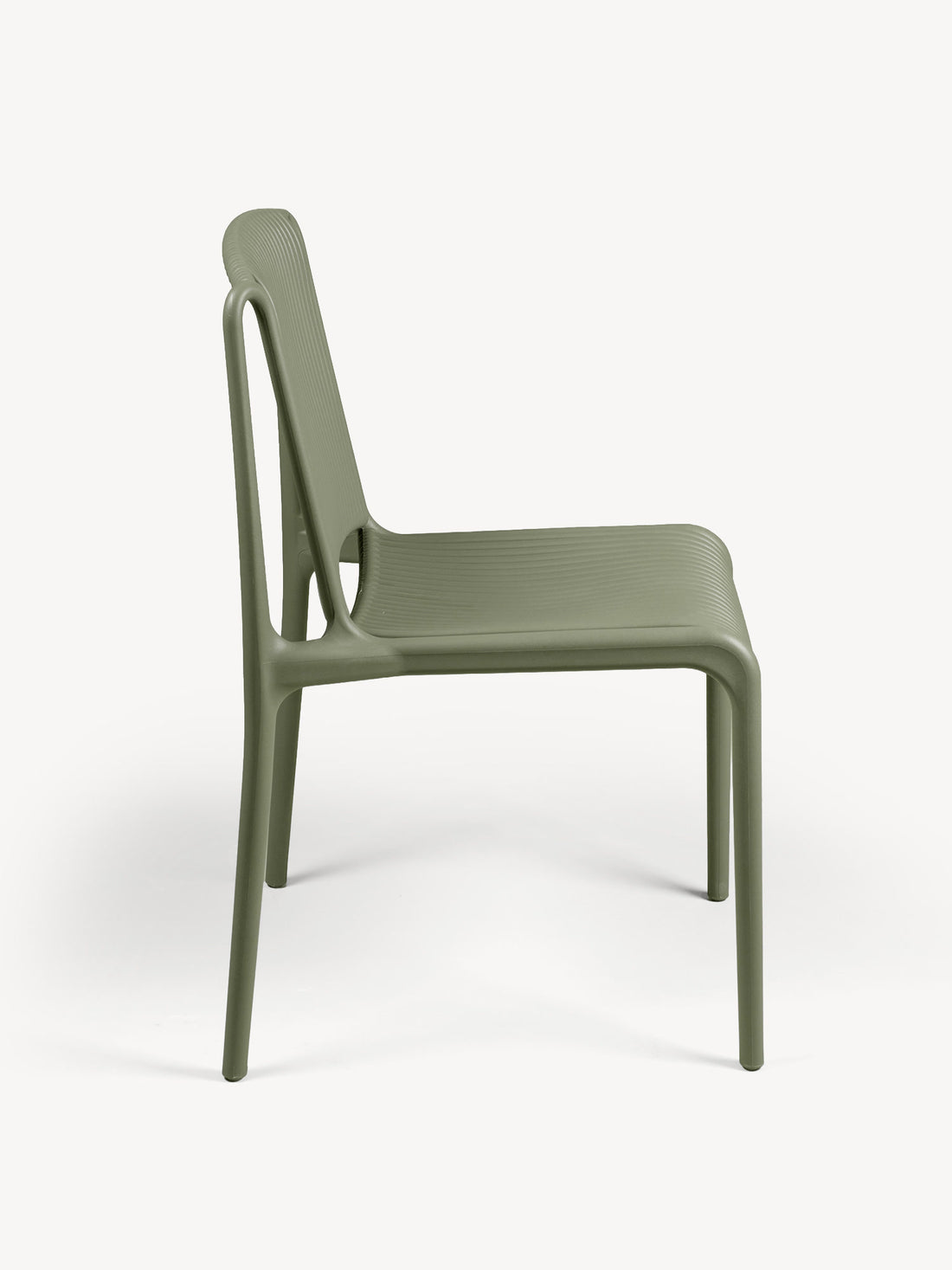 Silla de Exterior Creta Olivo Vista Lateral