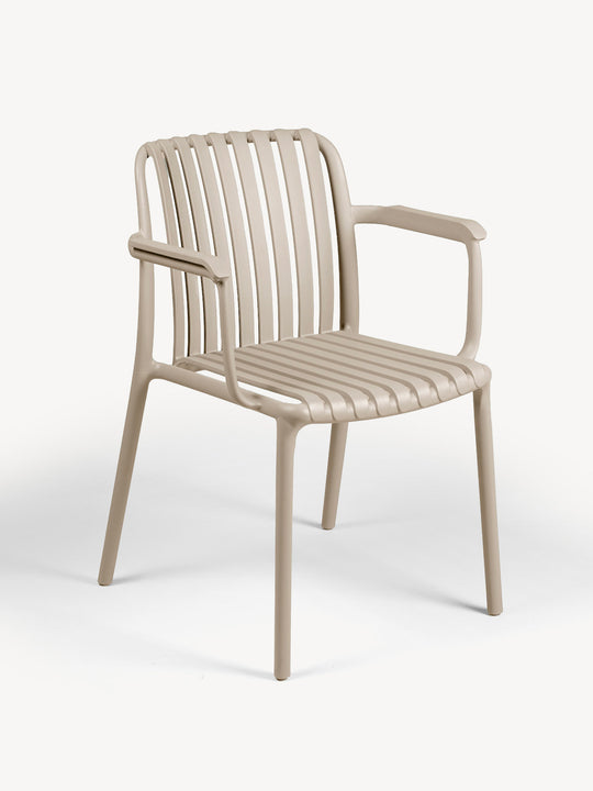 Silla de Exterior Menorca Beige Vista en Perspectiva