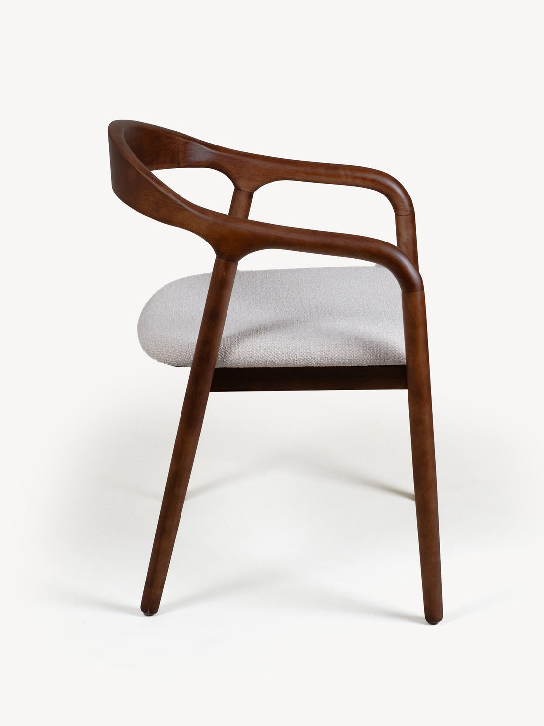 Silla Gijón Nogal Beige Vista Lateral