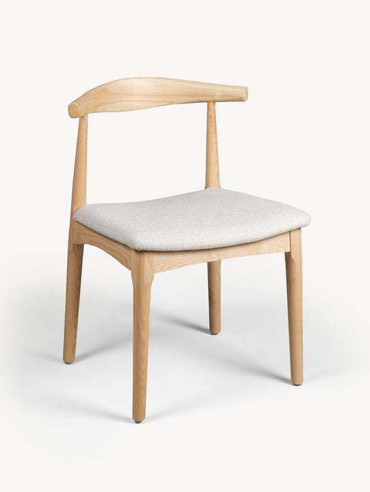 Silla Oviedo Natural Beige Vista en Perspectiva
