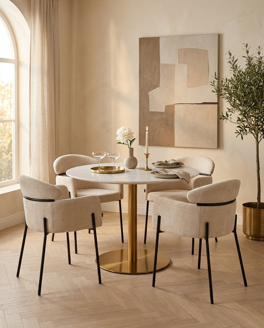 Mesa de Comedor Zadar en comedor con Silla Padua, foto ambientada