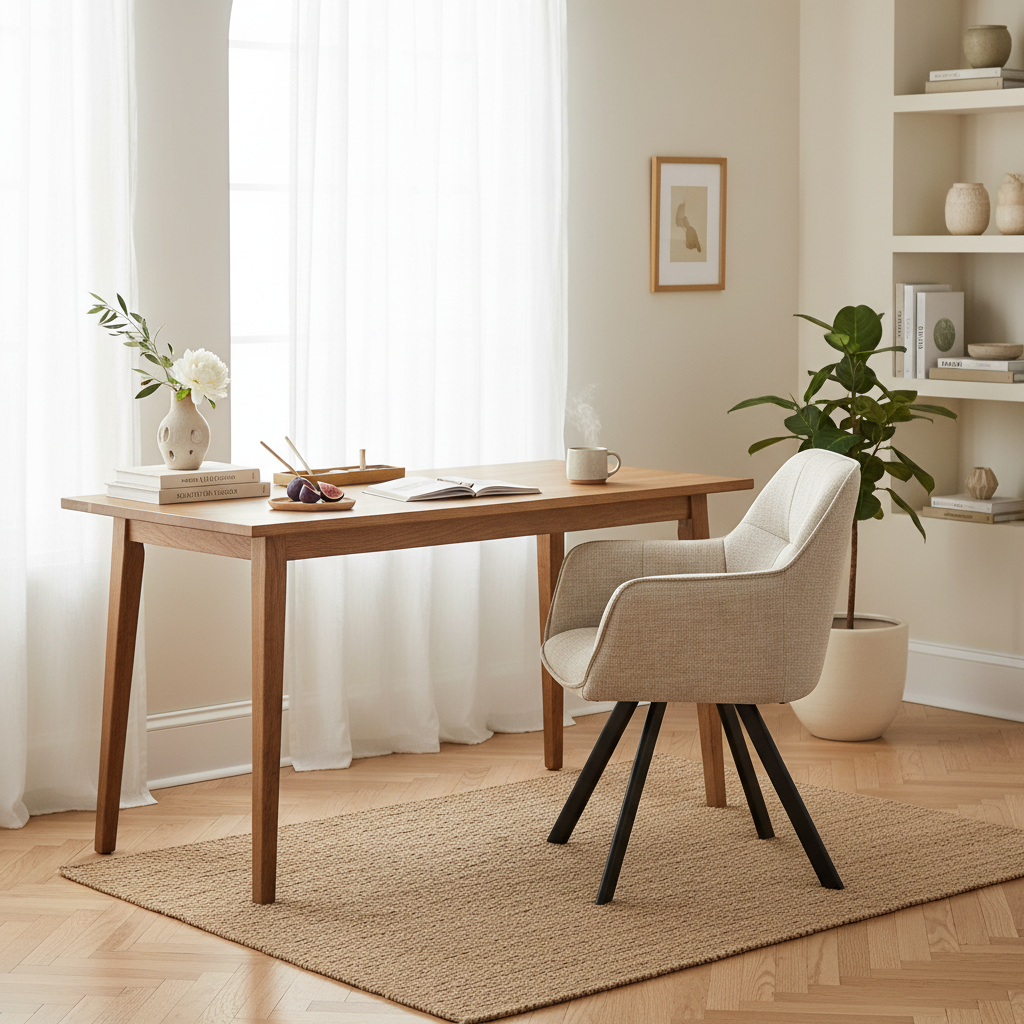 Silla Boston en espacio de trabajo luminoso, foto ambientada