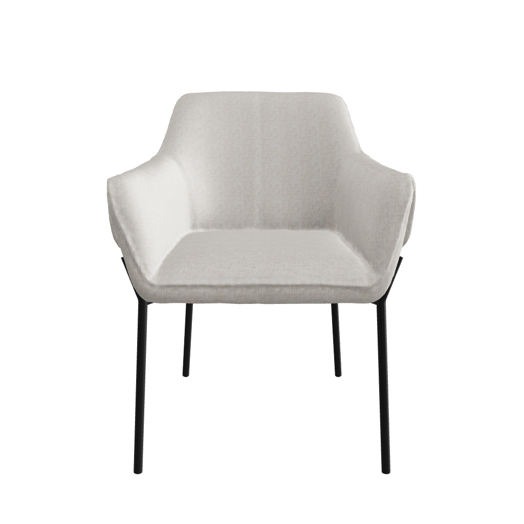 Silla Toronto pata negra color beige en 3D