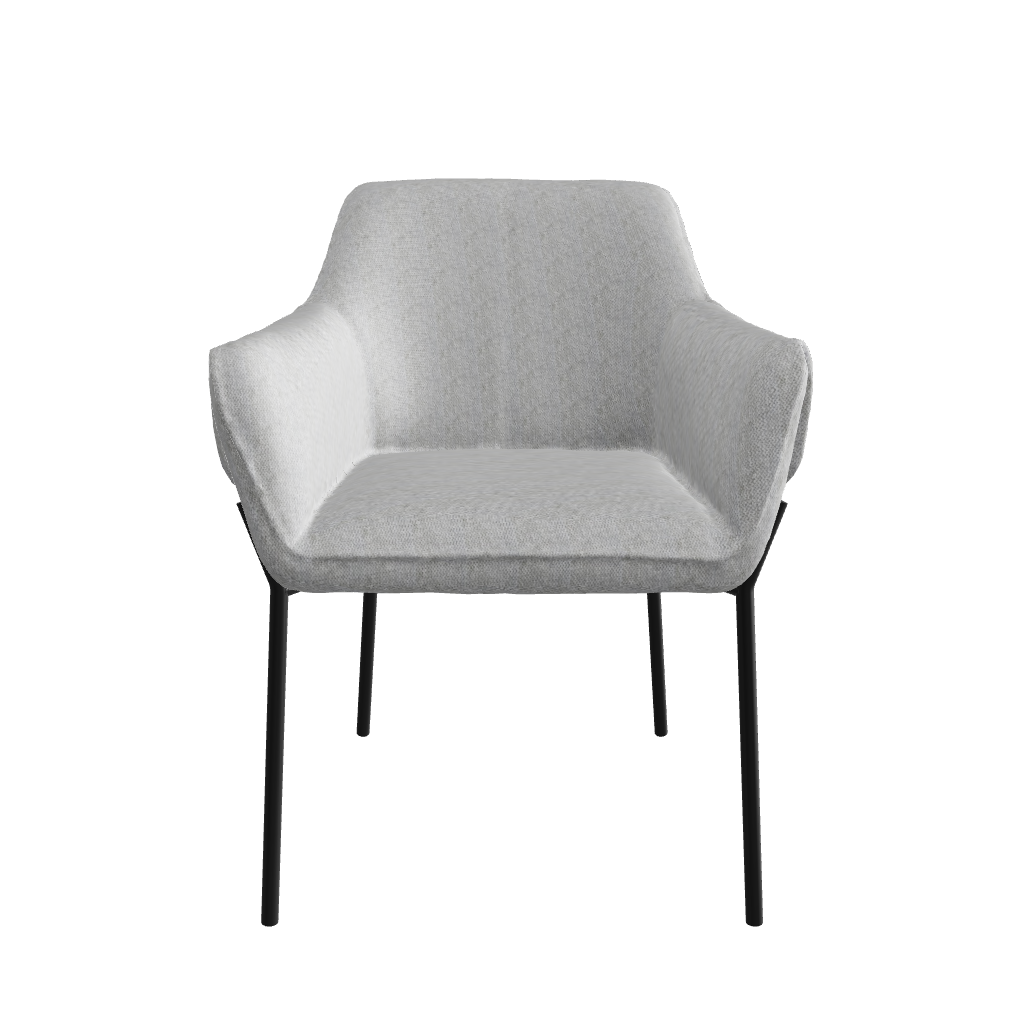 Silla Toronto pata negra color gris en 3D